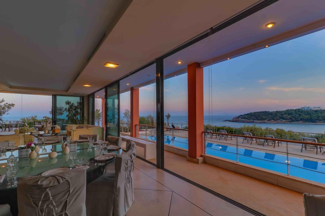Black Diamond Beachfront Pool Villa Pasithea In Sounio, Athens 苏尼翁 外观 照片