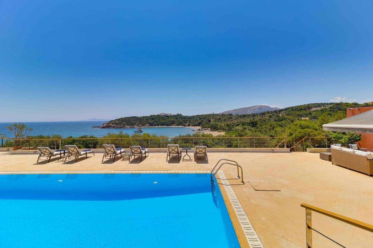 Black Diamond Beachfront Pool Villa Pasithea In Sounio, Athens 苏尼翁 外观 照片